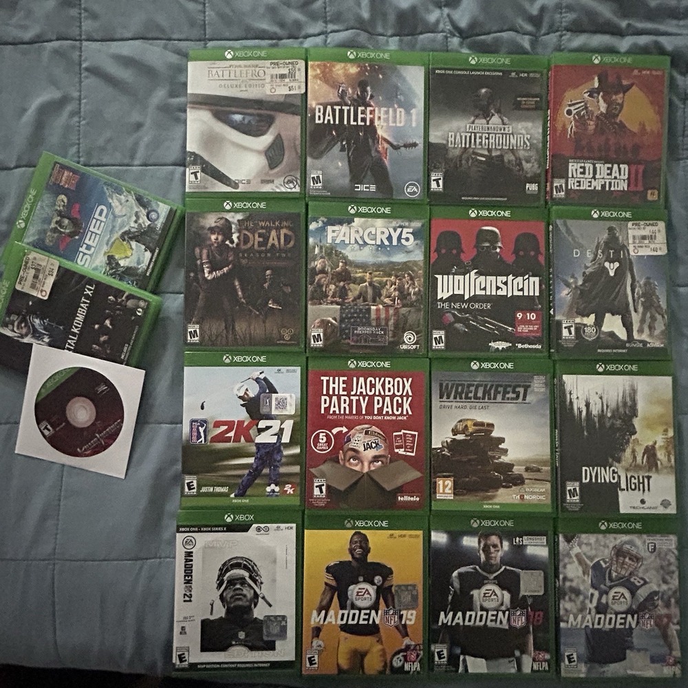 Xbox One Game Lot Bundle - 16 Games - Red Dead 2, Jackbox, Madden, Far Cry 5